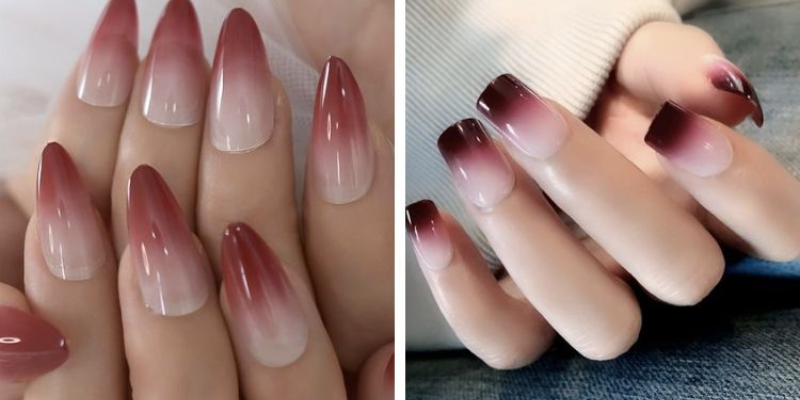 Soft ombre nails with a smooth gradient